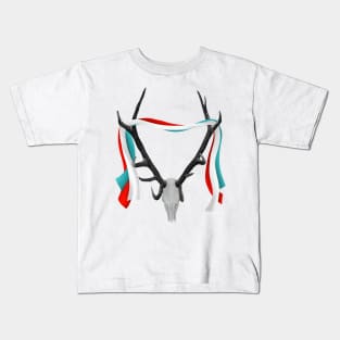 Mounted Stag Skull With Antlers Kids T-Shirt